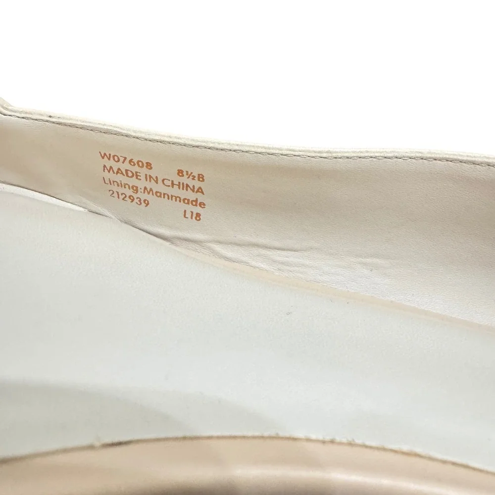 Cole Haan Bambra Skimmer II Nude Leather Pointed Toe Flats‎ Size 8.5